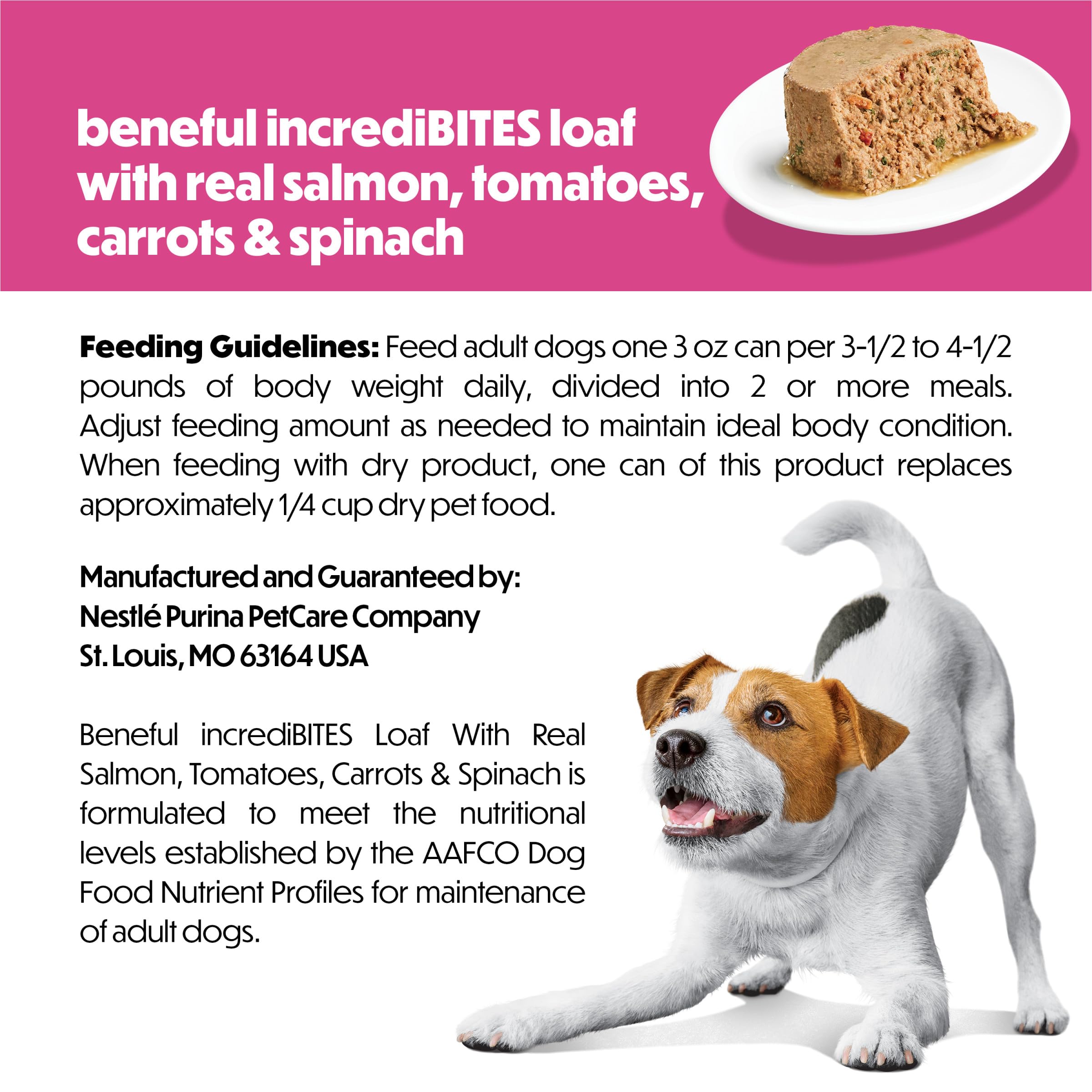Beneful Purina comparaison de taille, boîte 3 oz adaptée petites races