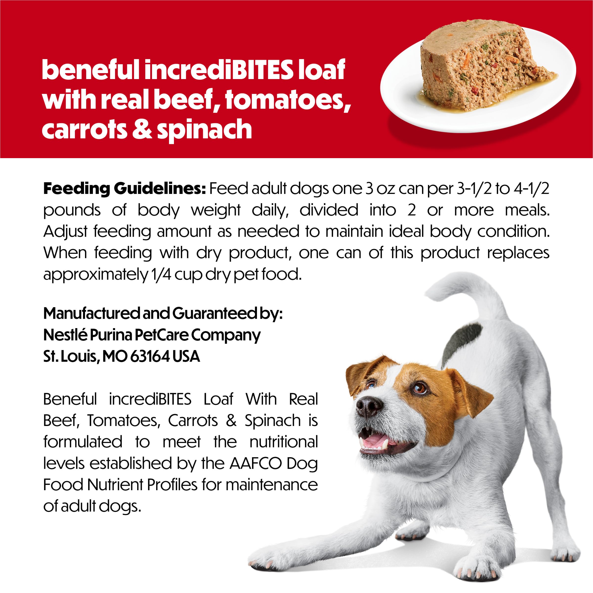 Beneful Purina gros plan bœuf réel garantissant source de protéines