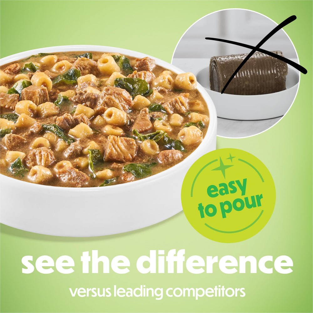Beneful Purina gros plan sur morceaux de dinde, texture appétente