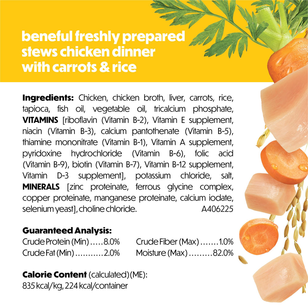Beneful Purina poulet et légumes en sauce montrant ingrédients naturels