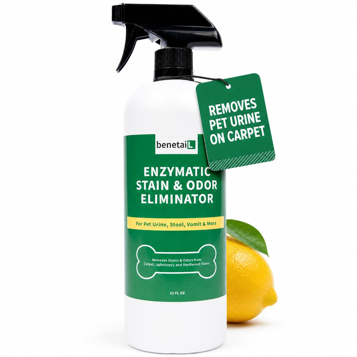 Benetail bouteille face montrant l'étiquette et efficacité nettoyante
