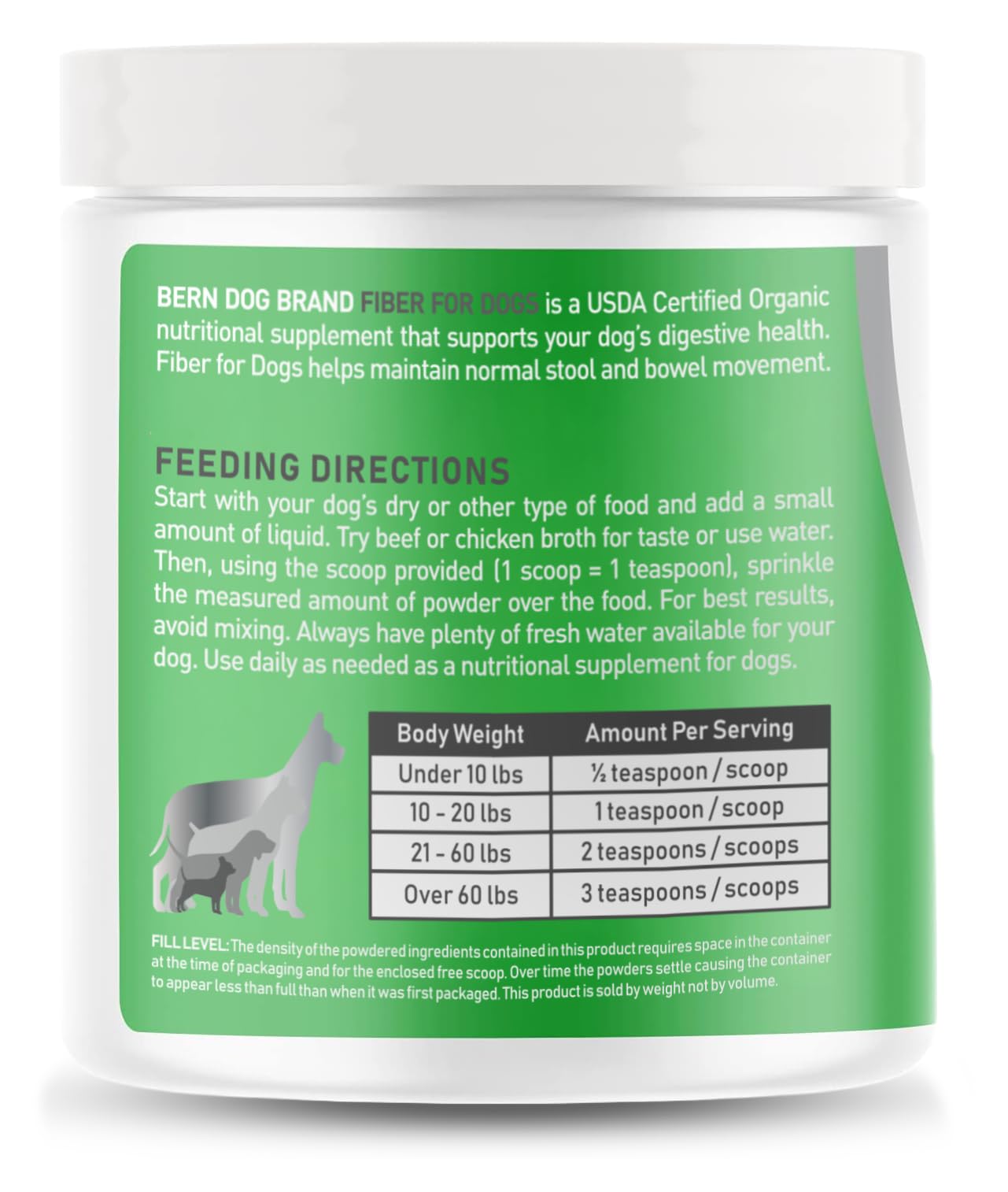 Bern Dog Brand gros plan de la texture poudreuse illustrant mélange facile et absorption