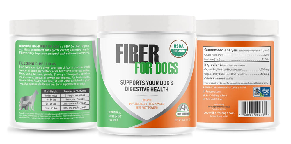 Bern Dog Brand poudre mélangée à la nourriture mettant en avant appétence et régularité