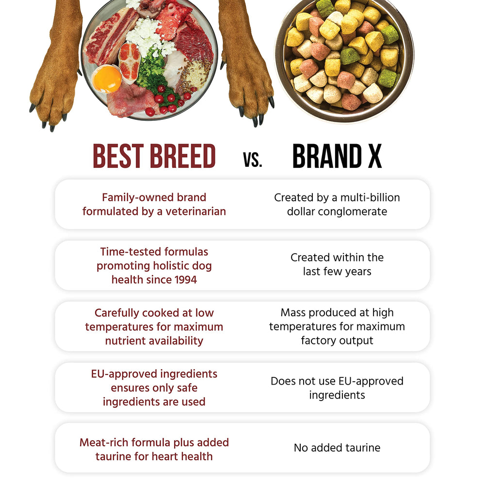 Best Breed mains tenant croquettes montrant texture facile à mastiquer