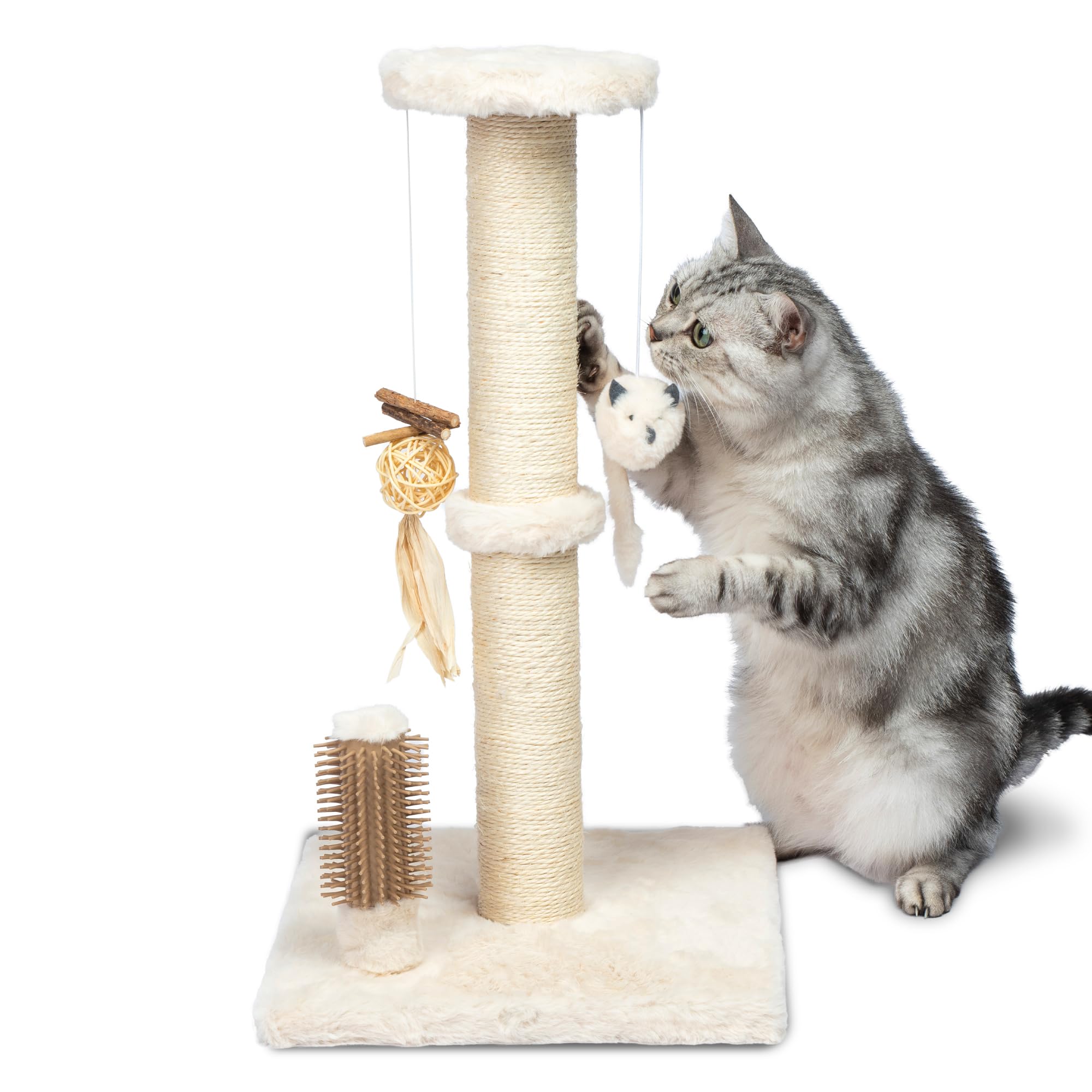 Best Pet Supplies Catify griffoir avant beige montrant stabilité et élégance