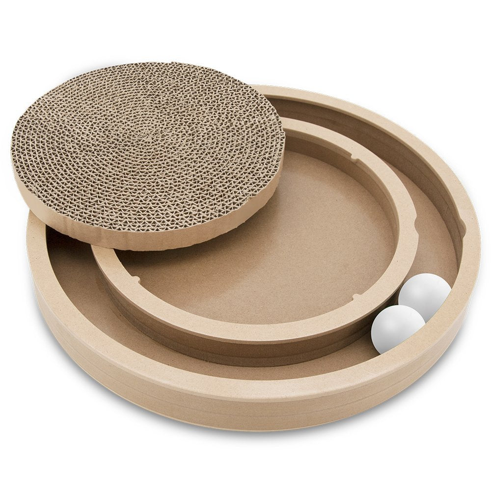 Best Pet Supplies Catify Spin n' Scratch gros plan sur carton ondulé double-face durable