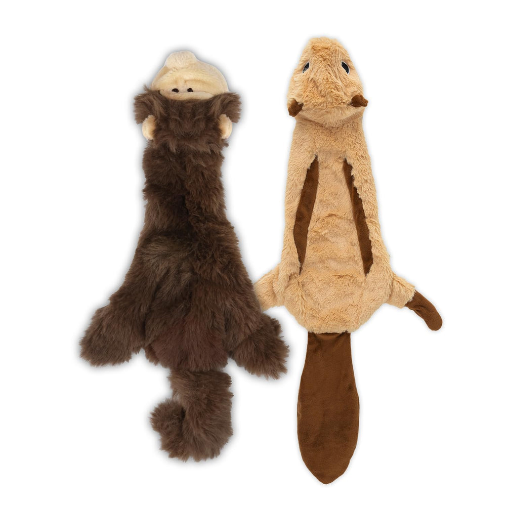 Best Pet Supplies vue frontale du Monkey&Squirrel, peluche sans rembourrage pour jeu propre