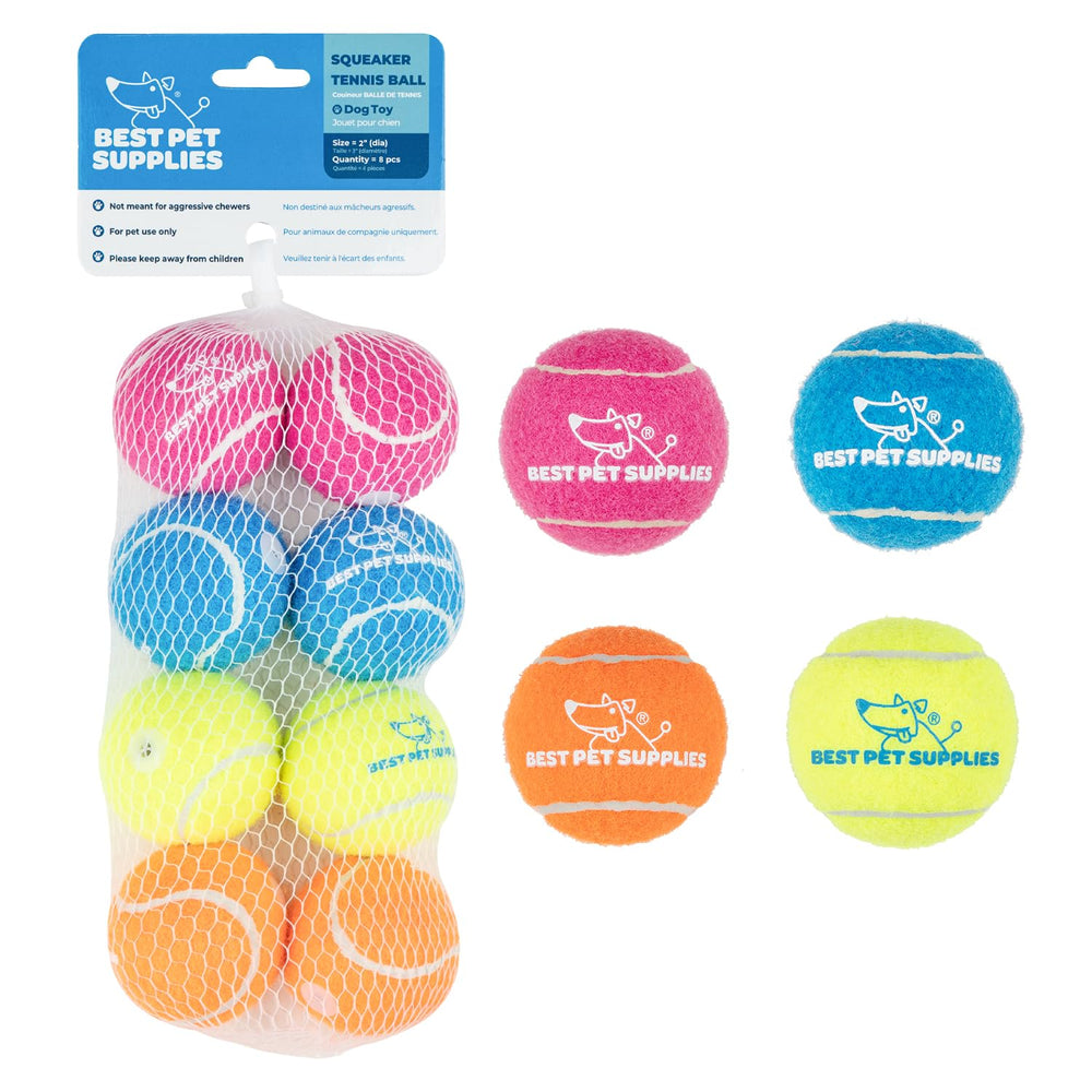 Best Pet Supplies pack avant montrant 8 balles pour jouer et économiser