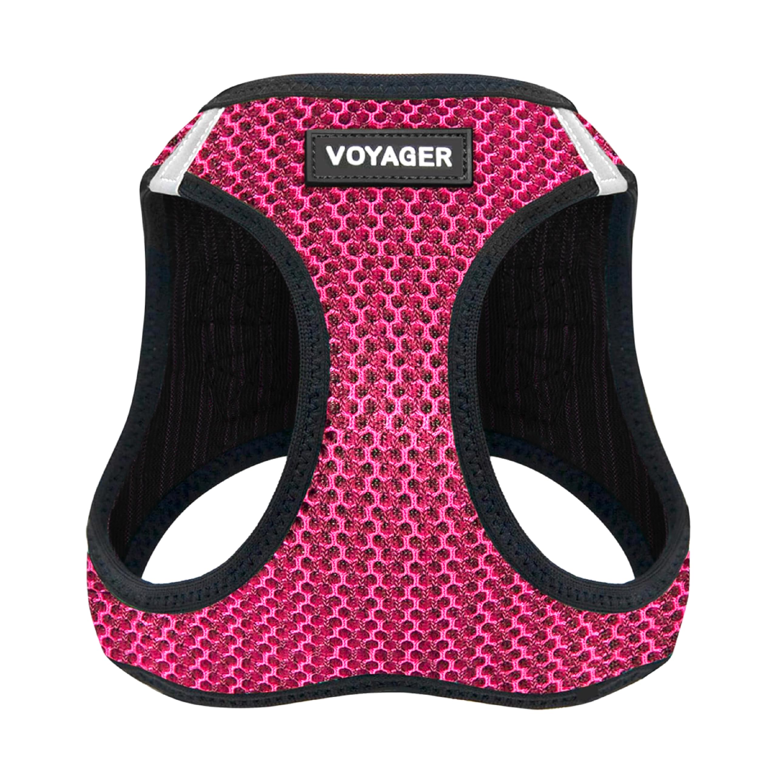 Best Pet Supplies vue face et arrière du gilet fuchsia améliorant l'ajustement