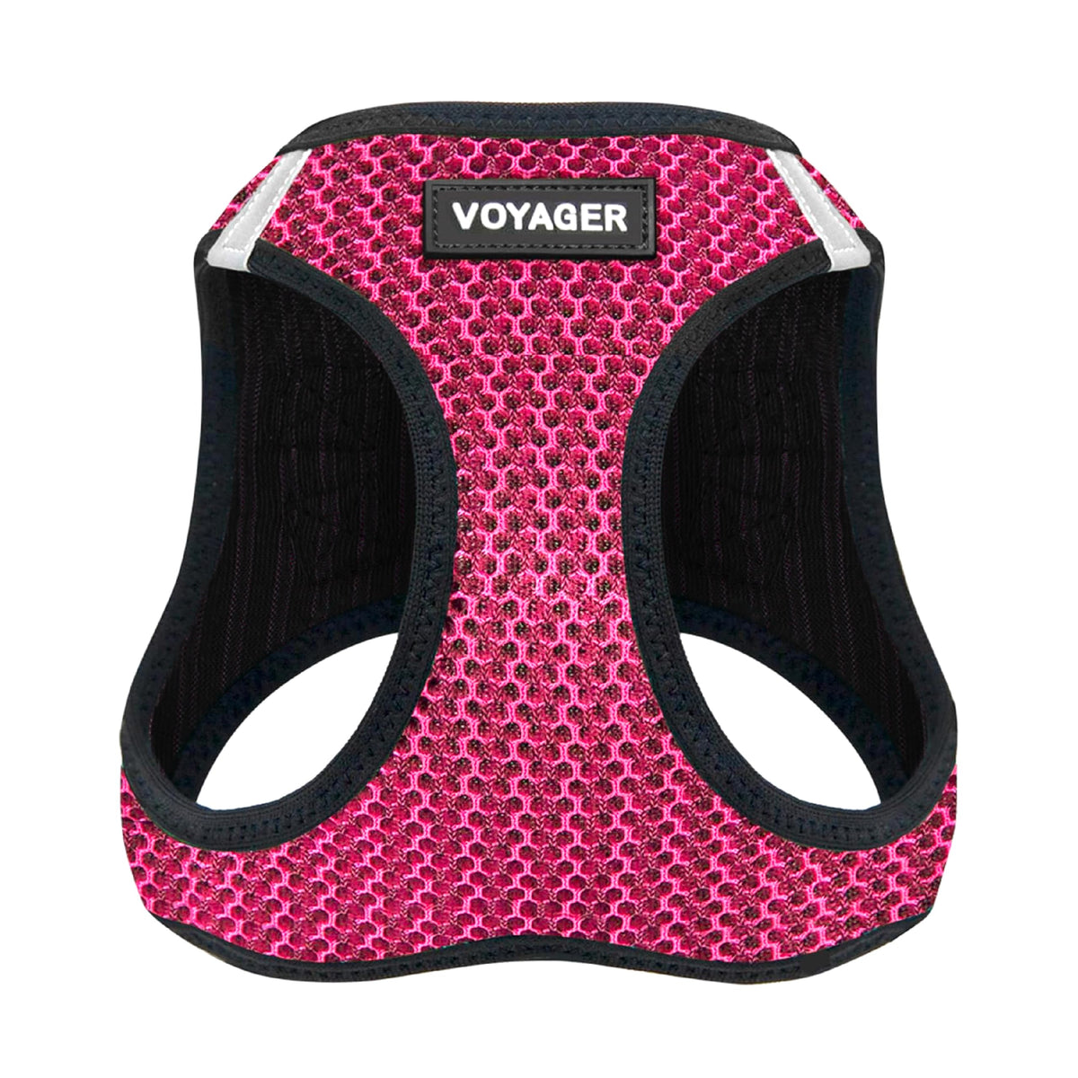 Best Pet Supplies vue face et arrière du gilet fuchsia améliorant l'ajustement