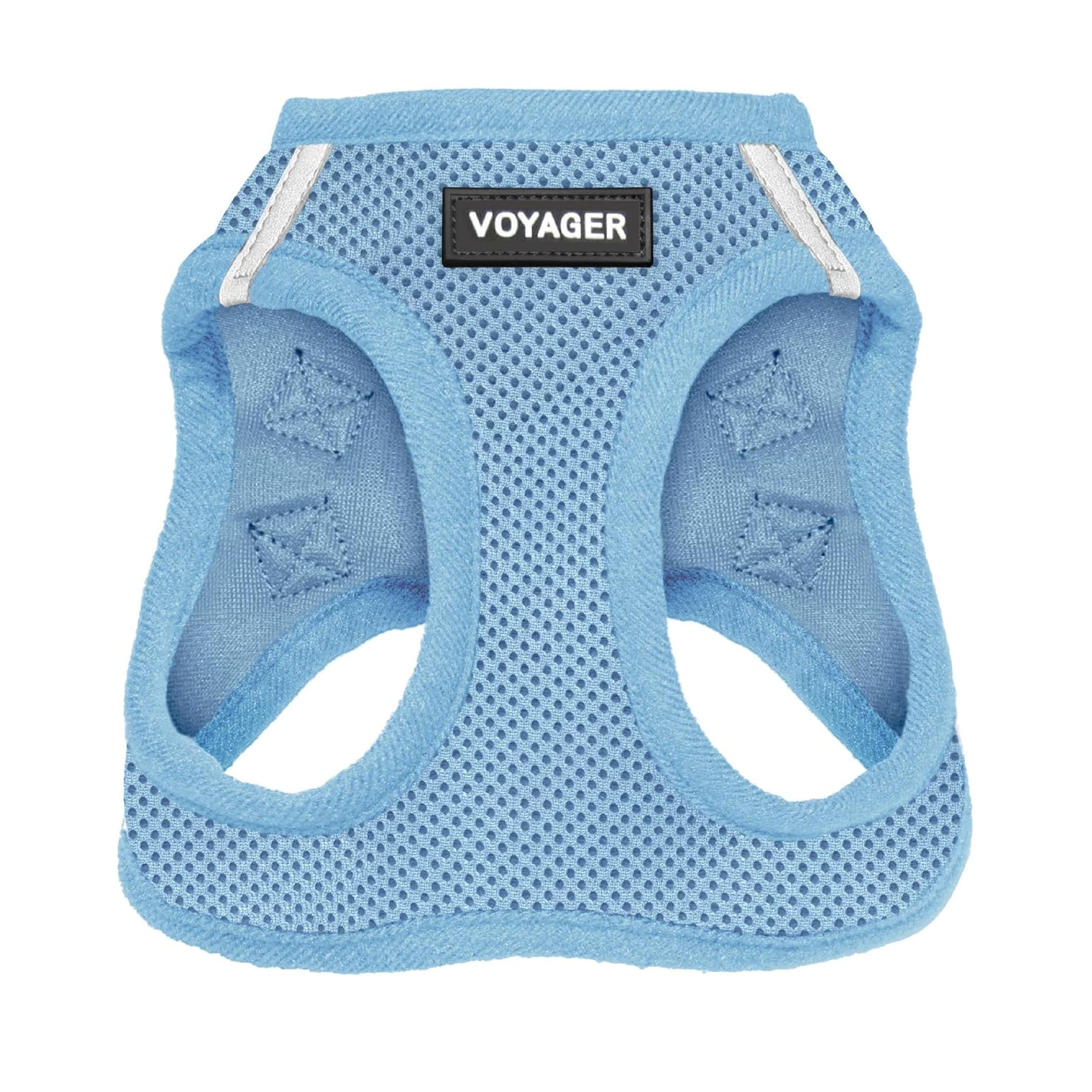 Best Pet Supplies harnais Voyager face avant montrant coupe confortable et couleur baby blue
