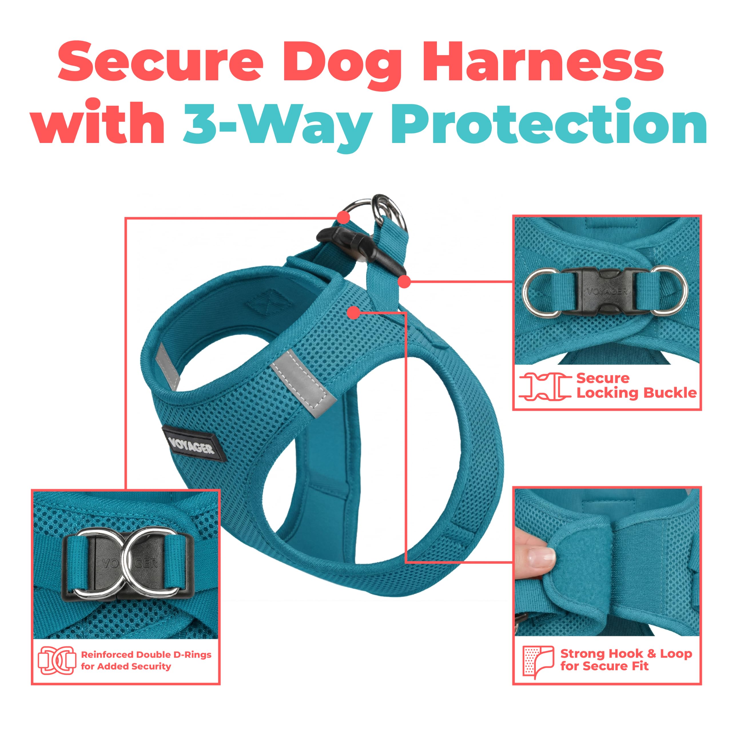 Best Pet Supplies dos du harnais montrant coupe enveloppante et respirabilité