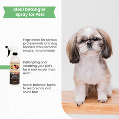 Best Shot application sur chien pendant le brossage pour démêlage rapide