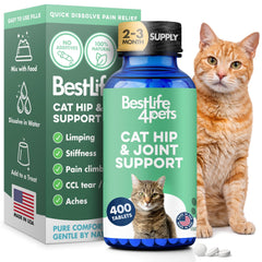 BestLife4Pets vue frontale du flacon montrant le conditionnement de 400 comprimés et bénéfice praticité