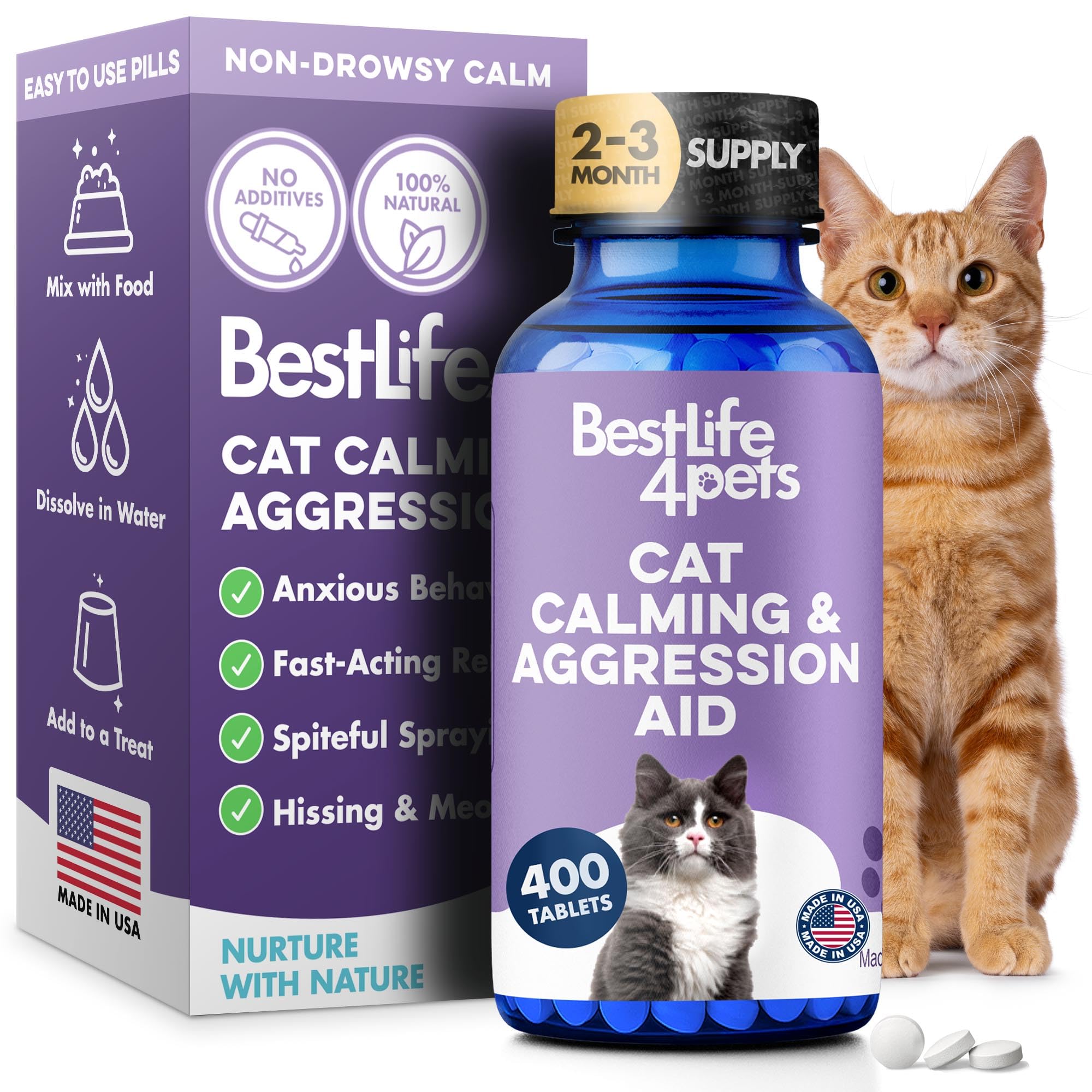BestLife4Pets paquet avant montrant l'emballage et l'indication de solution apaisante