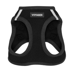 Best Pet Supplies vue avant du gilet harnais noir taille XX-Small, facile à enfiler