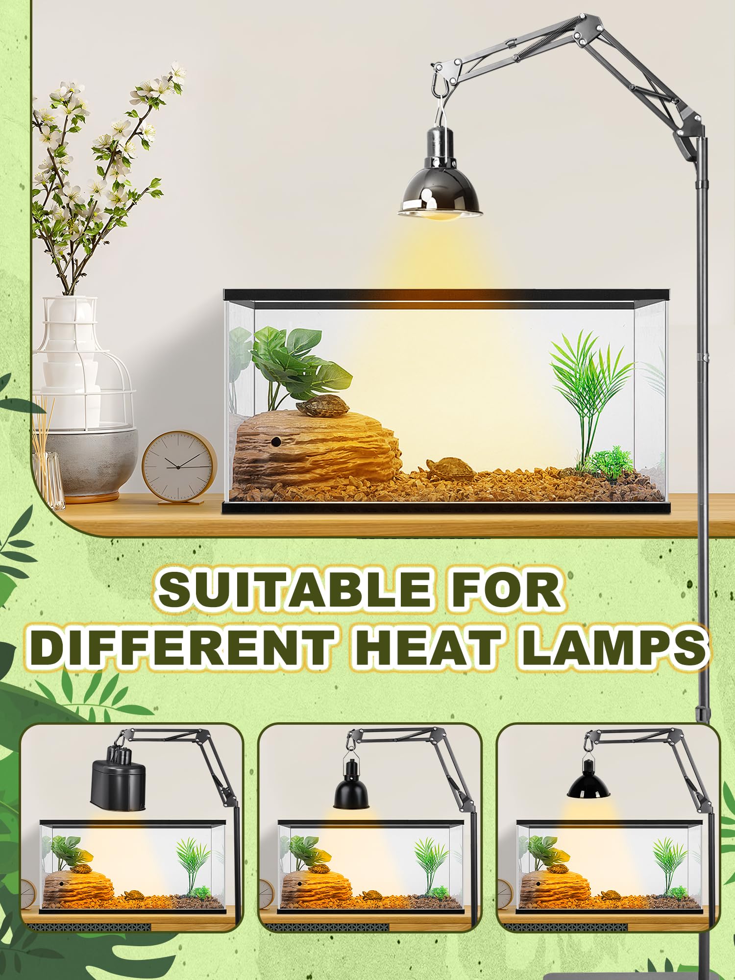 BESTSHOP montage du support au-dessus d'un terrarium pour positionner lampe