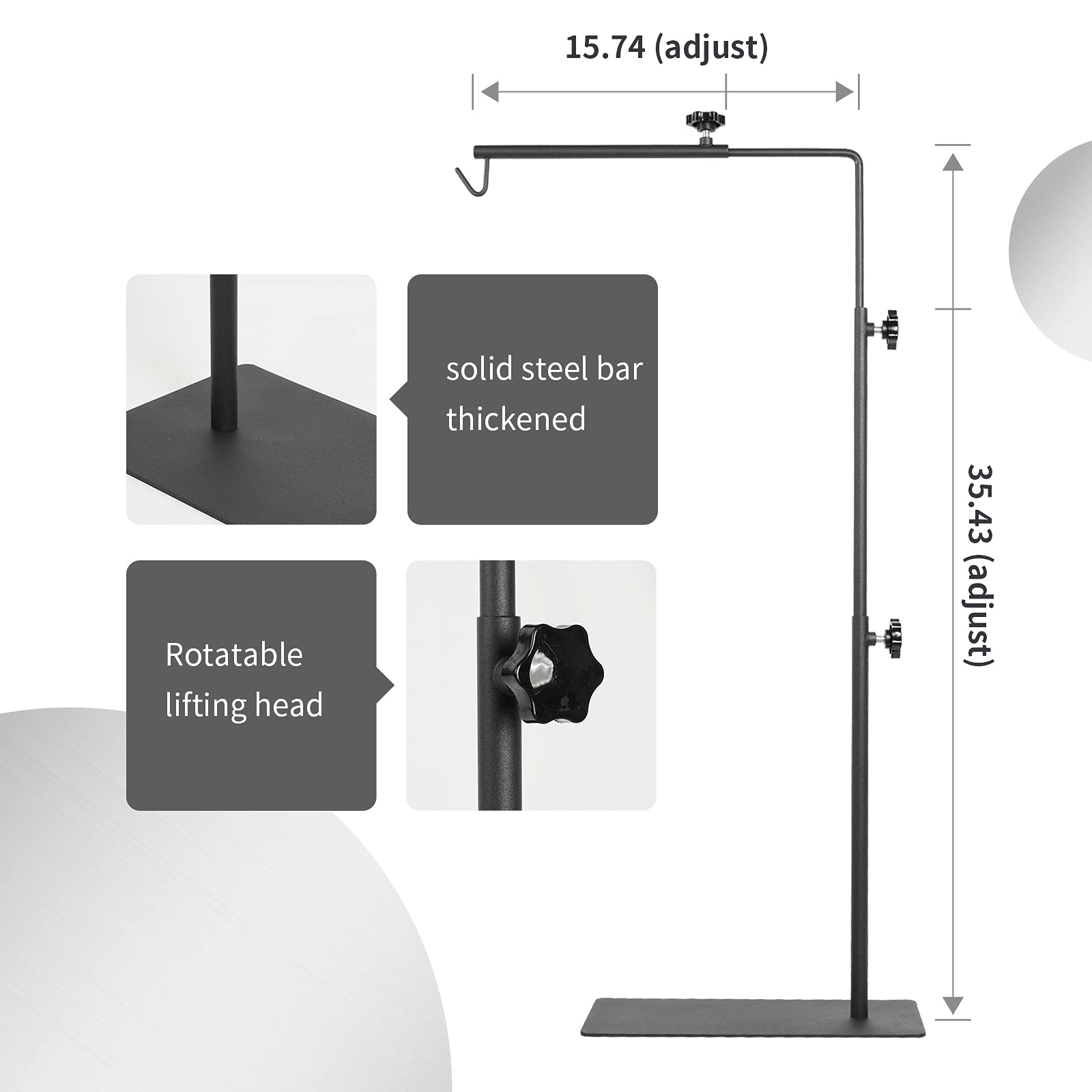 BETAZOOER gros plan structure métallique durable pour tenue de lampes sûre
