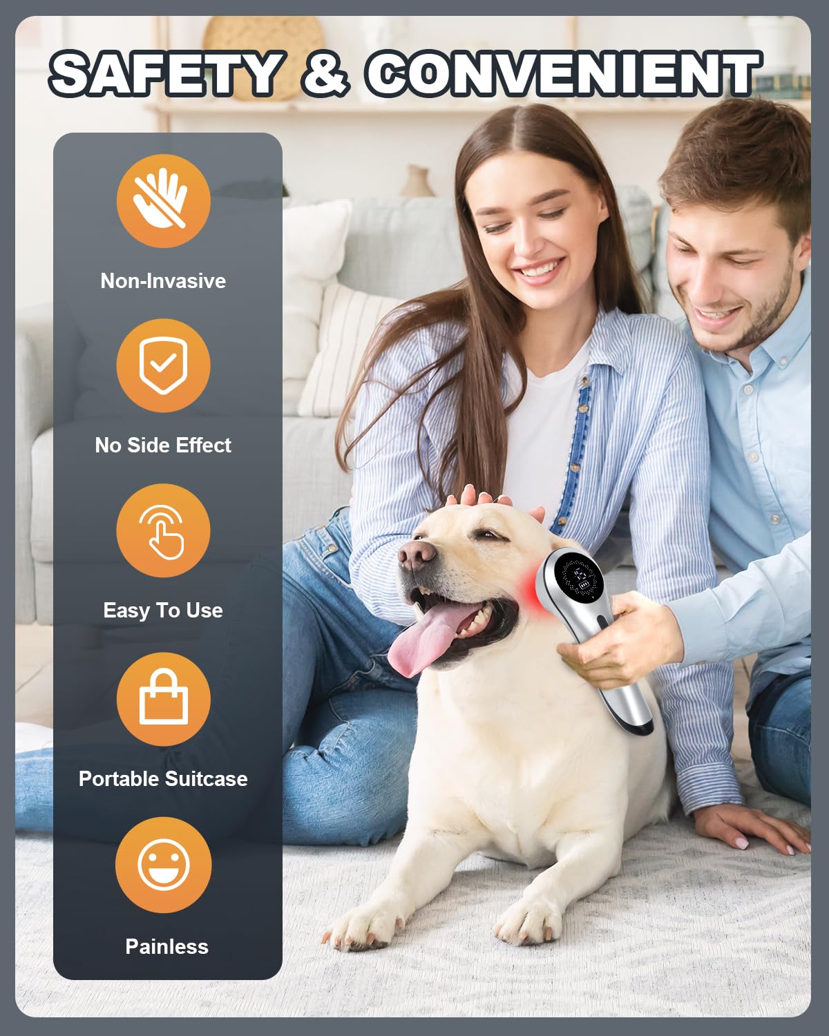BETISBE appareil en cours d'utilisation sur un chien pour soin localisé sans douleur