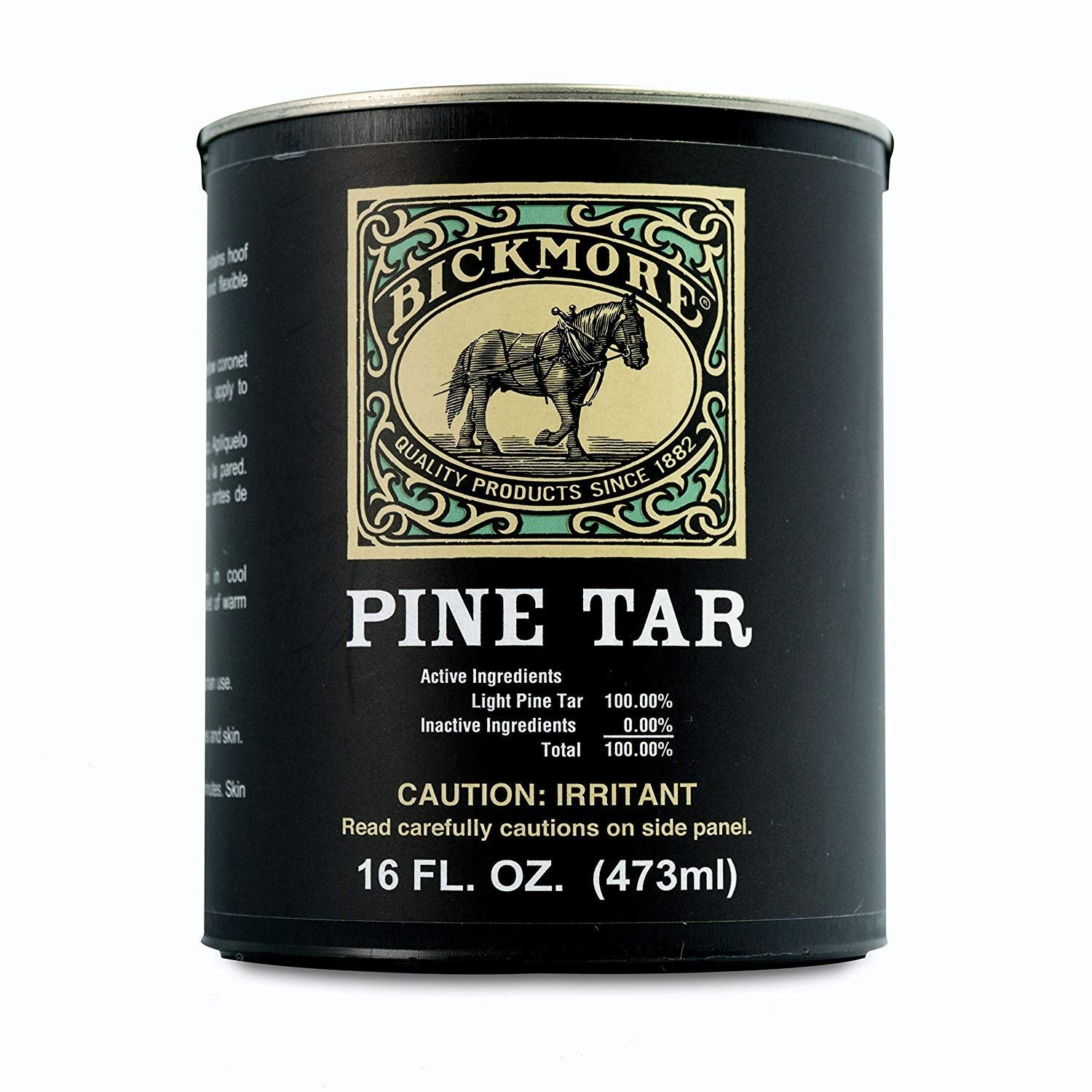 Bickmore Pine Tar pot ouvert montrant l'emballage et protection pratique