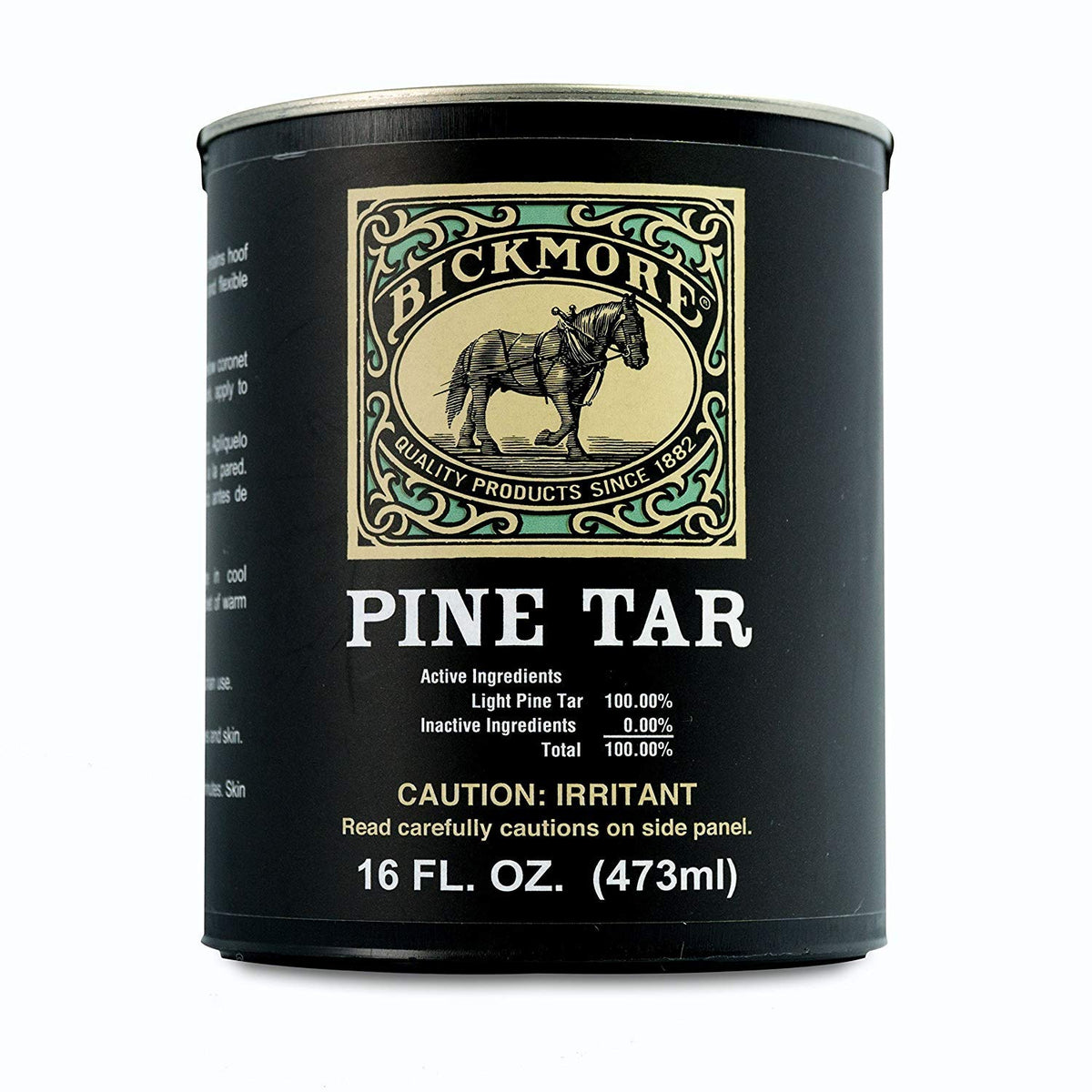 Bickmore Pine Tar pot ouvert montrant l'emballage et protection pratique