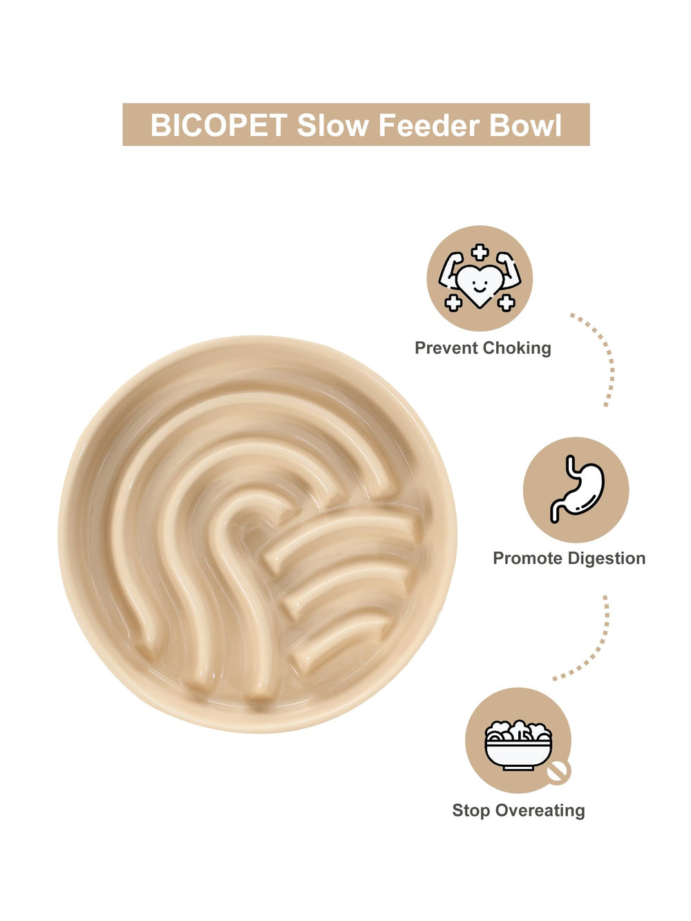 BICOPET gros plan sur labyrinthe intérieur montrant les crêtes anti-ingestion rapide