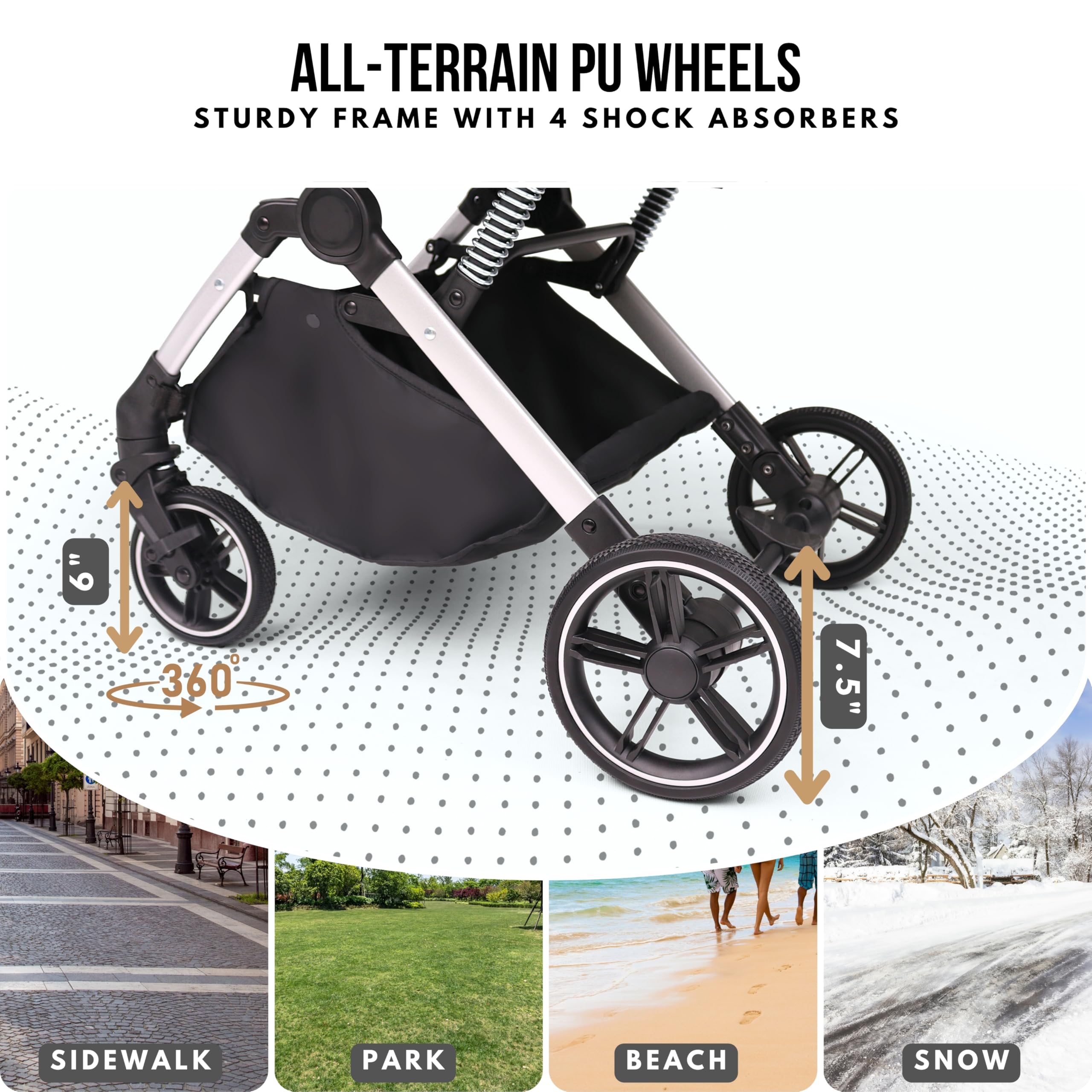 bicystar gros plan roue avant amortisseur absorption des chocs
