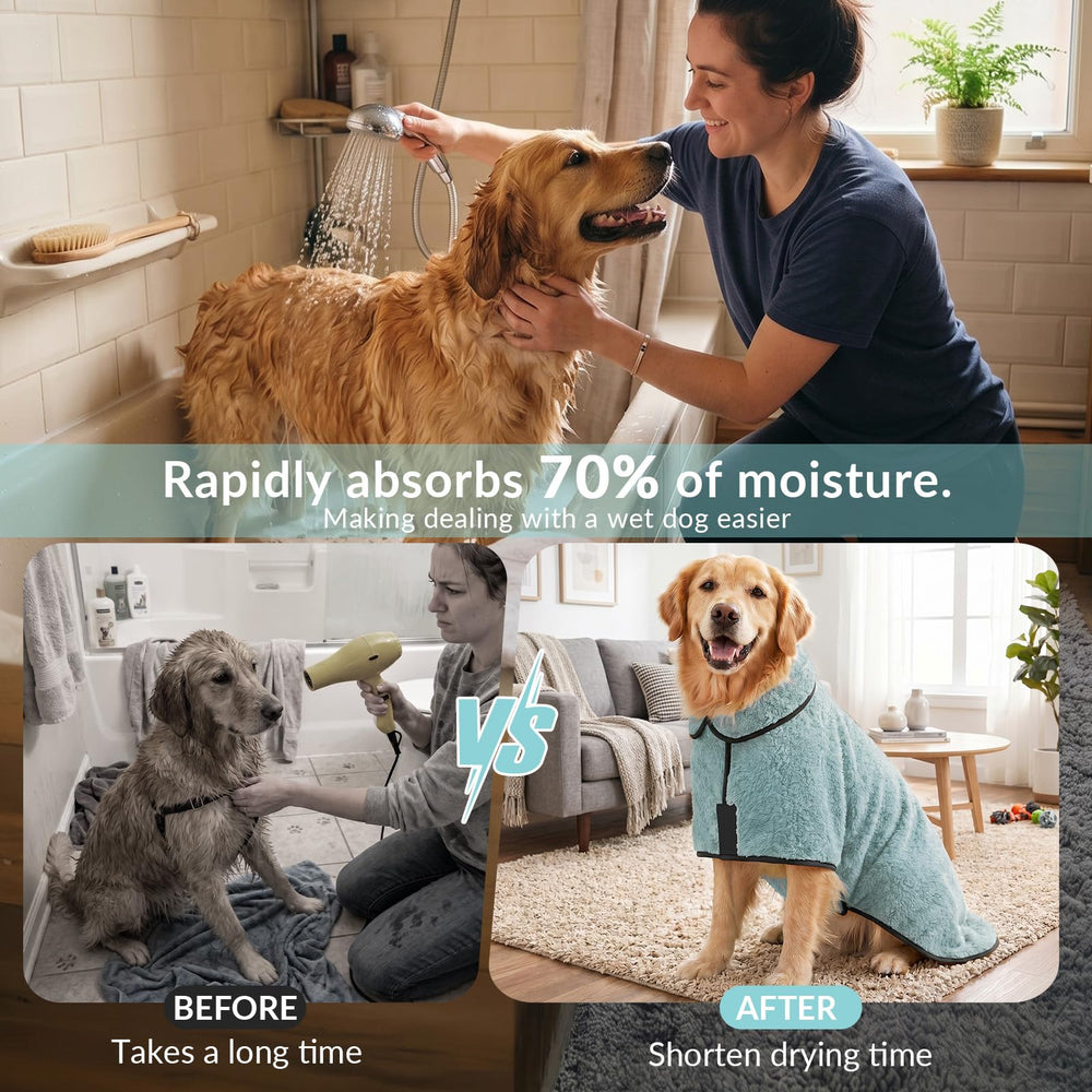 Bienbee chien portant le peignoir en extérieur offrant chaleur rapide