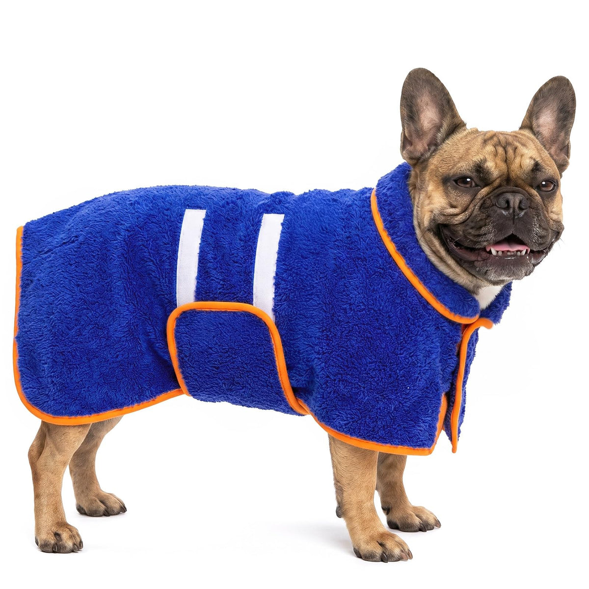 Bienbee peignoir pour chien vue avant montrant la coupe et la couverture absorbante