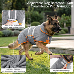 Bienbee peignoir chien en usage après le bain illustrant séchage efficace
