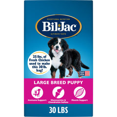 Bil-Jac sac 30 lb vue avant montrant packaging clair et ingrédients