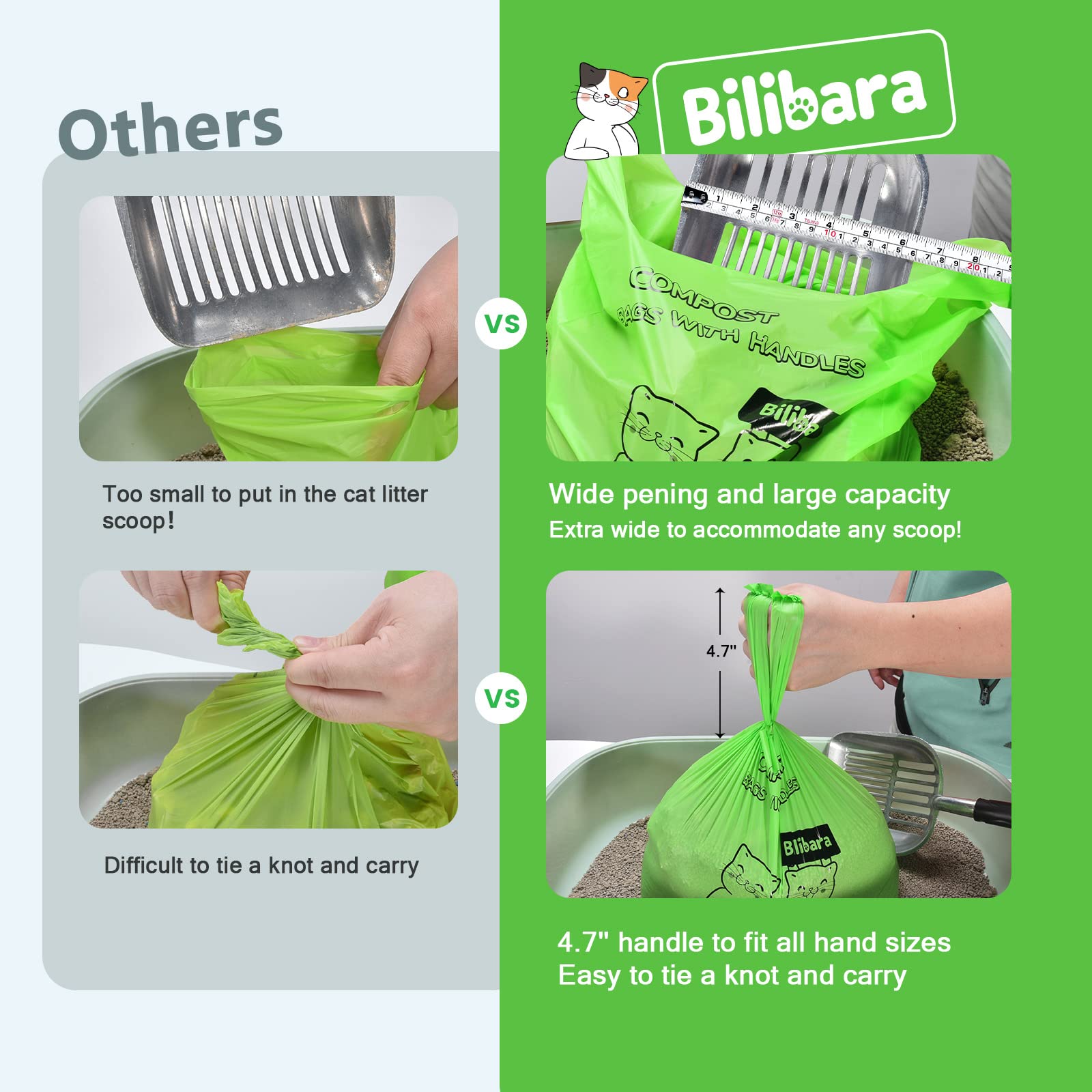 Bilibara ouverture large acceptant la pelle pour nettoyage rapide