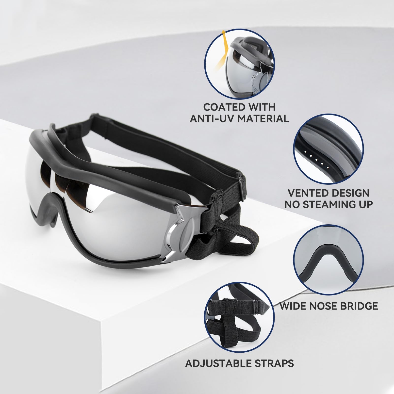 Billionchains chien en voiture avec lunettes, protection confortable