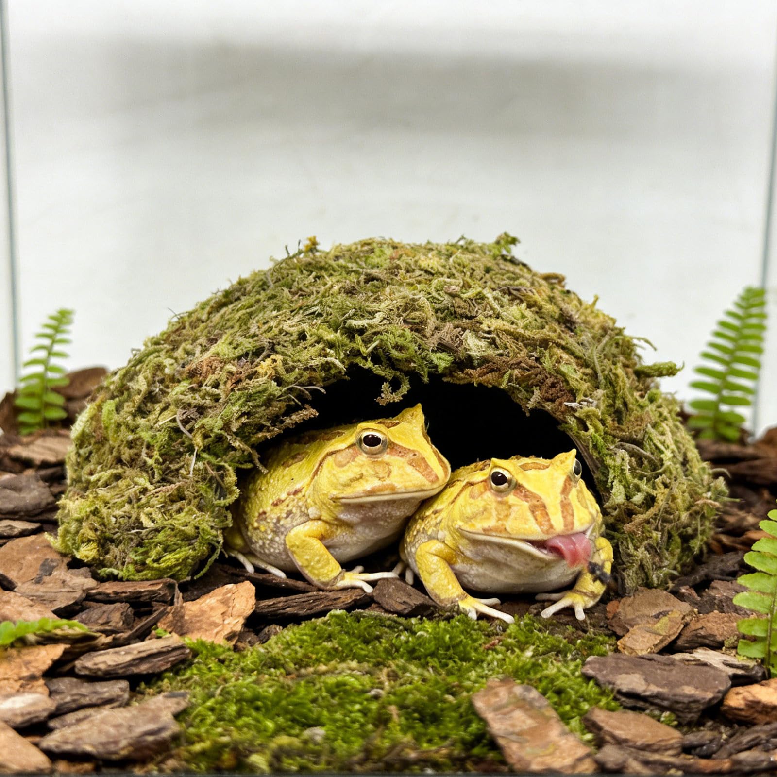 BingegePet cachette intégrée dans terrarium planté, enrichit décor réaliste
