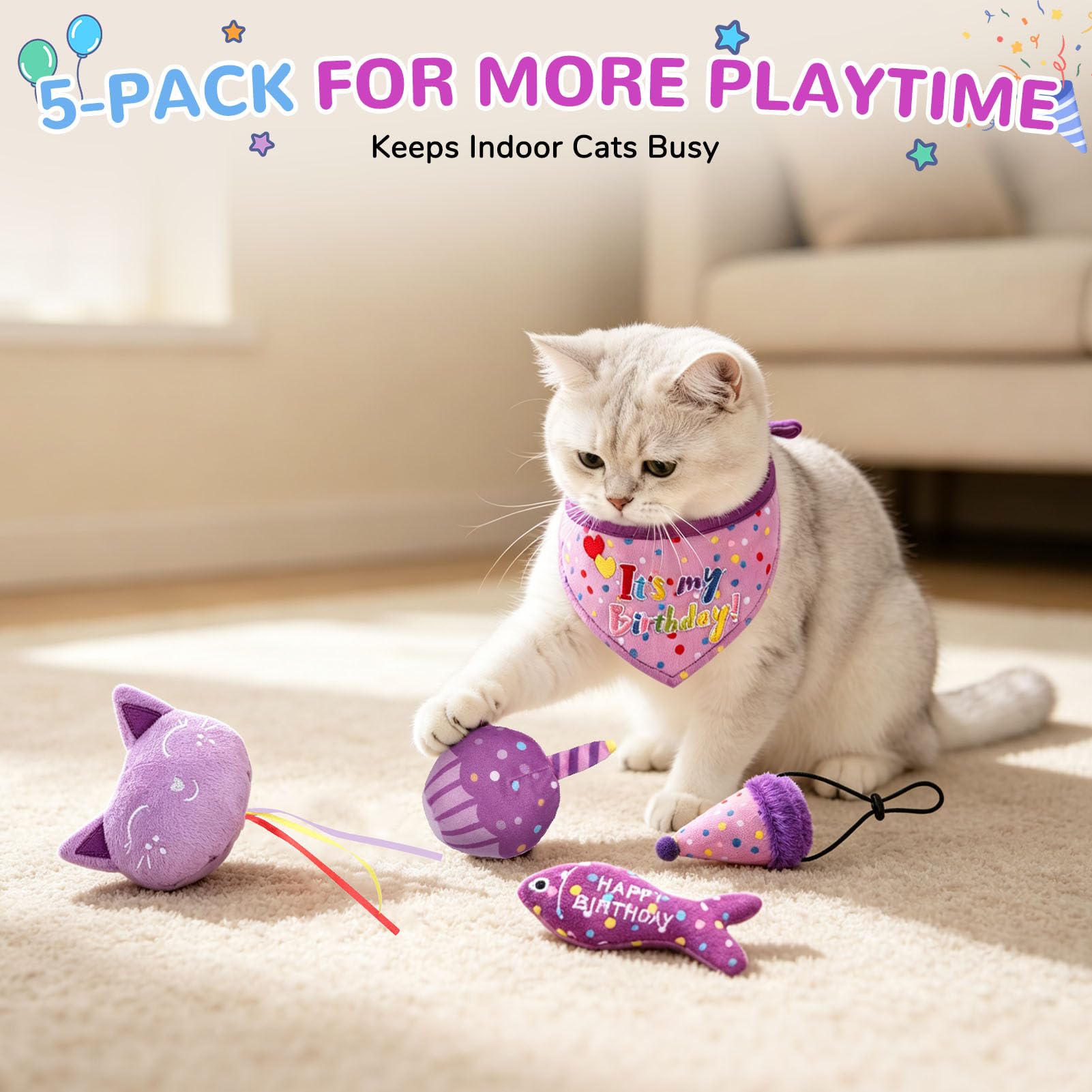 BINGPET ballon visage chat léger encourage jeu et exploration tactile