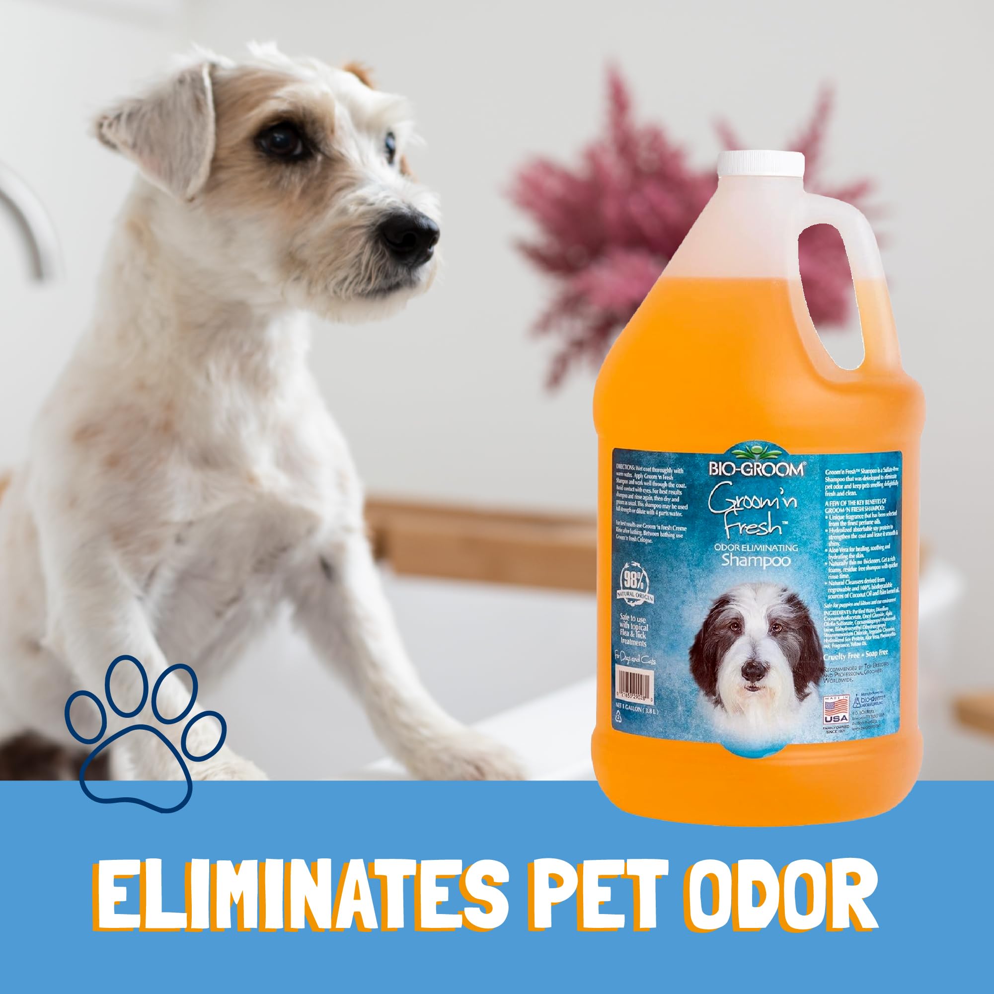 Bio-Groom chien au bain usage facile réduit odeurs et saletés