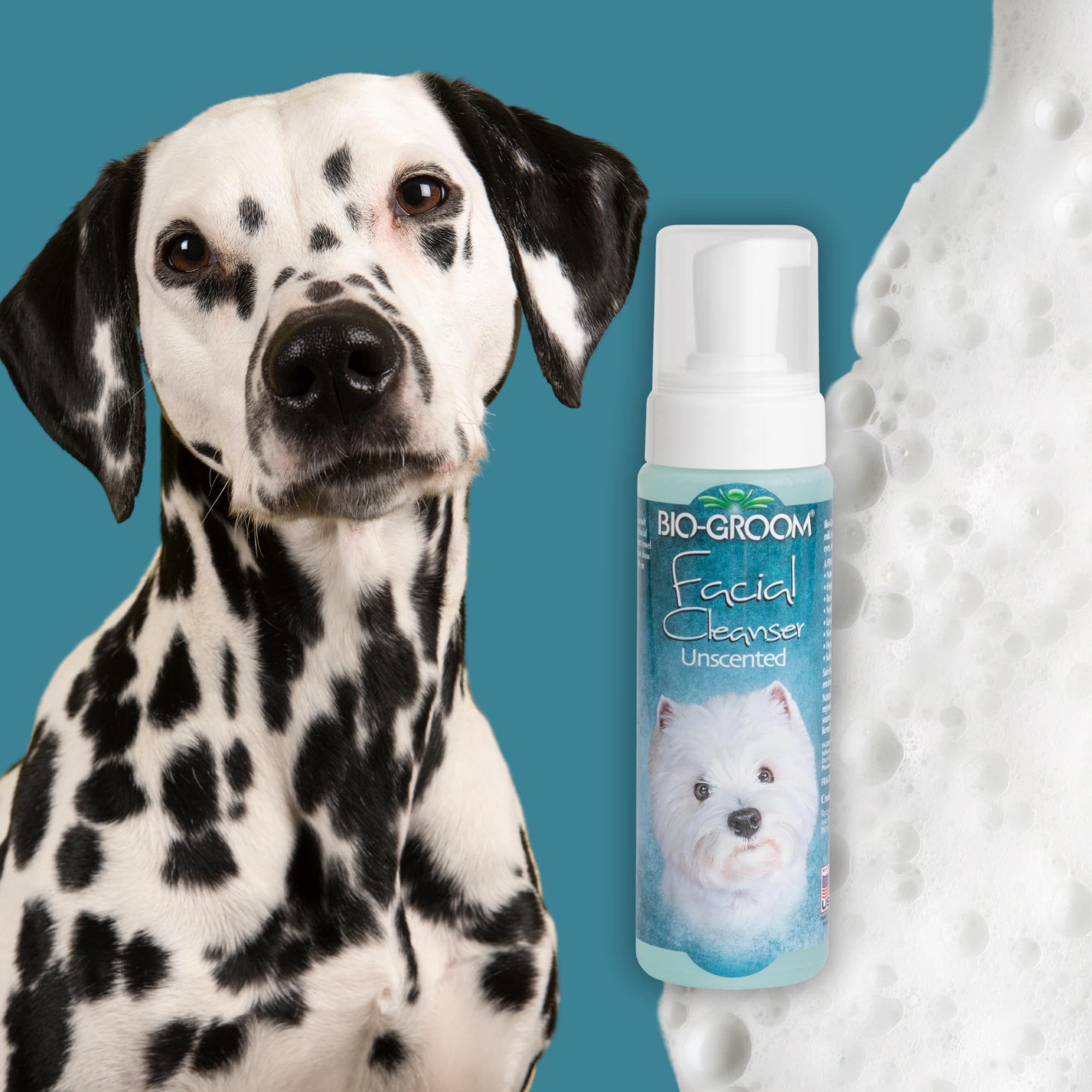 Bio-Groom utilisé sur museau de chien pour enlever taches et saleté