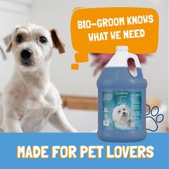 Bio-Groom application sur chien blanc, bénéfice pelage plus lumineux