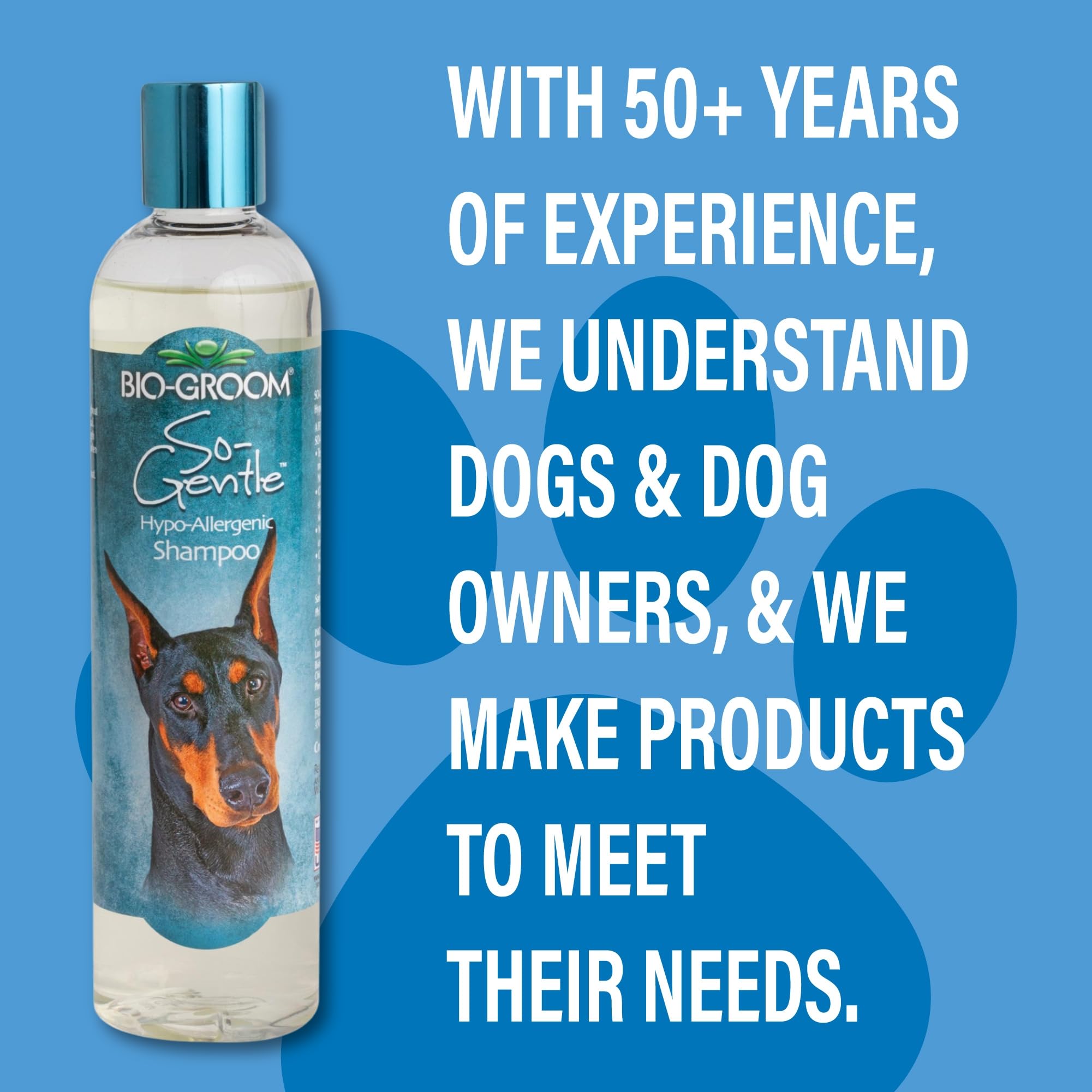 Bio-groom application sur chien montrant nettoyage doux et sans larmes
