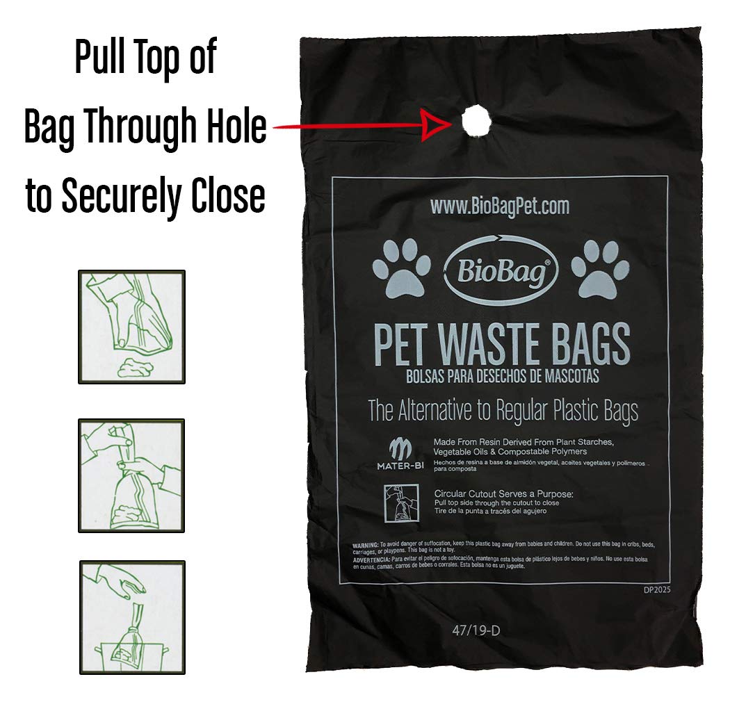BioBag étiquette produit affichant composition et instructions utiles