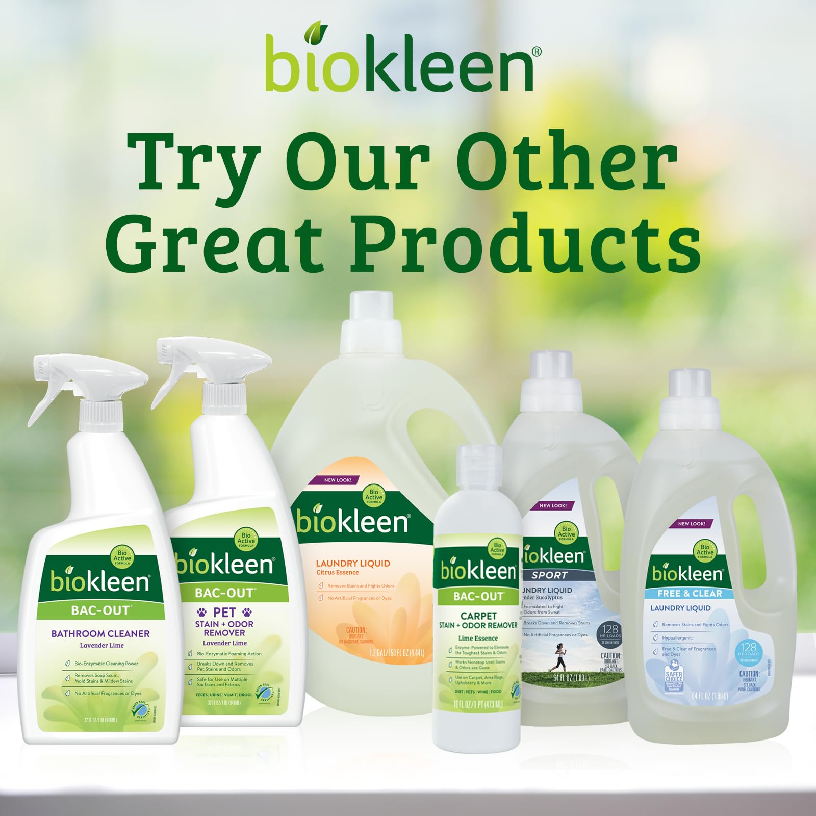 Biokleen Bac-Out mise en scène éco-responsable, solution naturelle respectueuse de l'environnement
