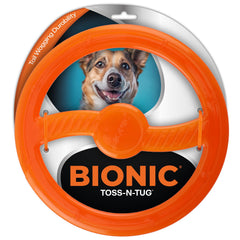 BIONIC Toss-N-Tug vue avant montrant la forme d’anneau et la couleur orange pour meilleure visibilité