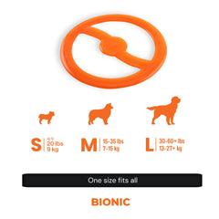 BIONIC Toss-N-Tug gros plan de la gomme BIONIC pour durabilité et sécurité en jeu