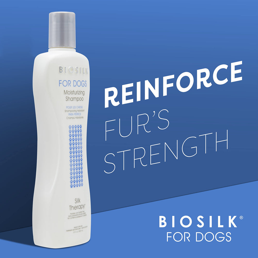 BioSilk application sur chien mouillé illustrant nettoyage en douceur et soin