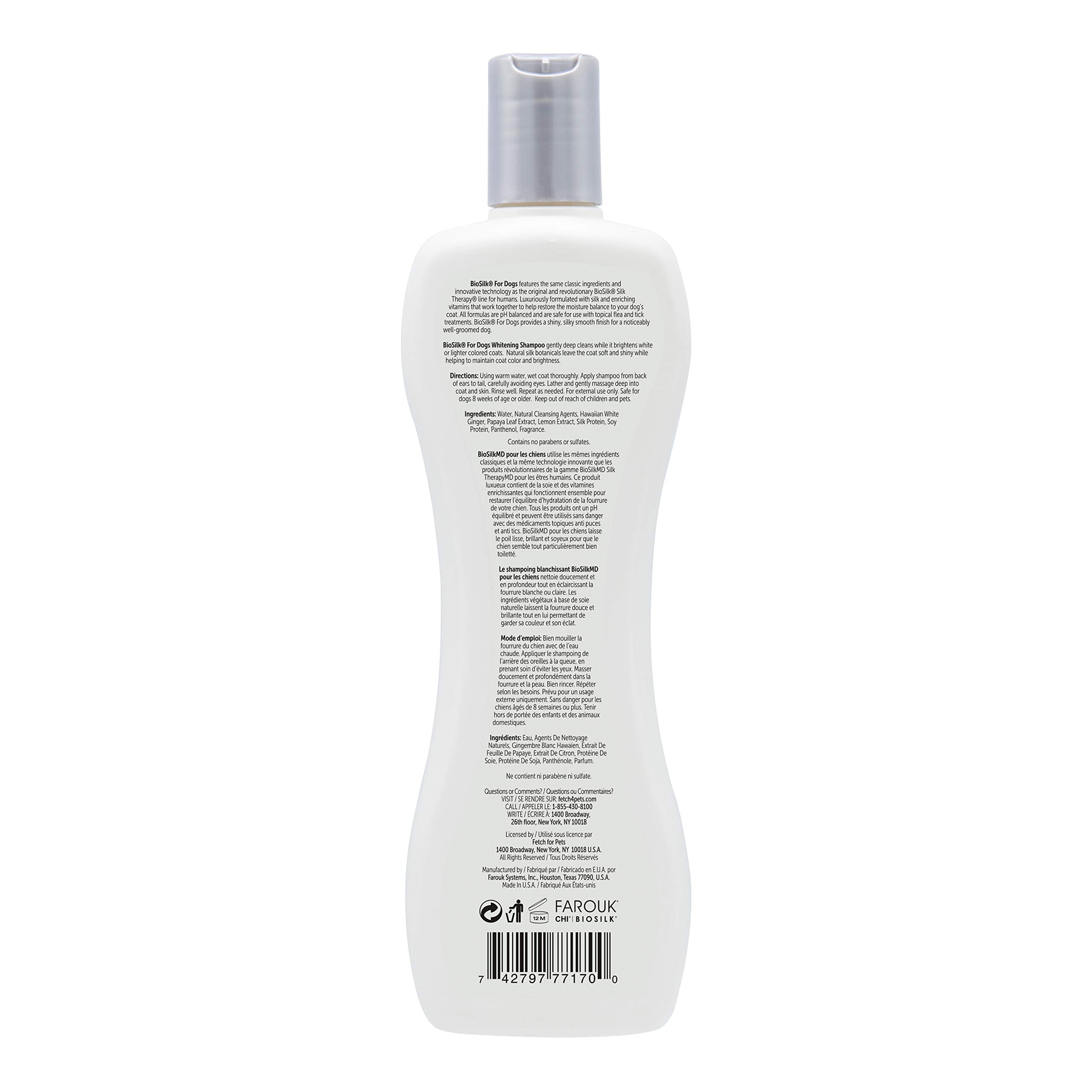 BioSilk pelage blanc après lavage montrant brillance et pelage plus doux