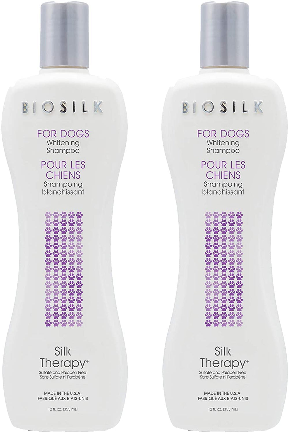 BioSilk étiquette pack avant montrant les deux flacons et bénéfice stockage prolongé