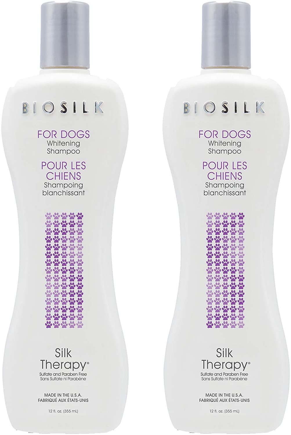 BioSilk étiquette pack avant montrant les deux flacons et bénéfice stockage prolongé