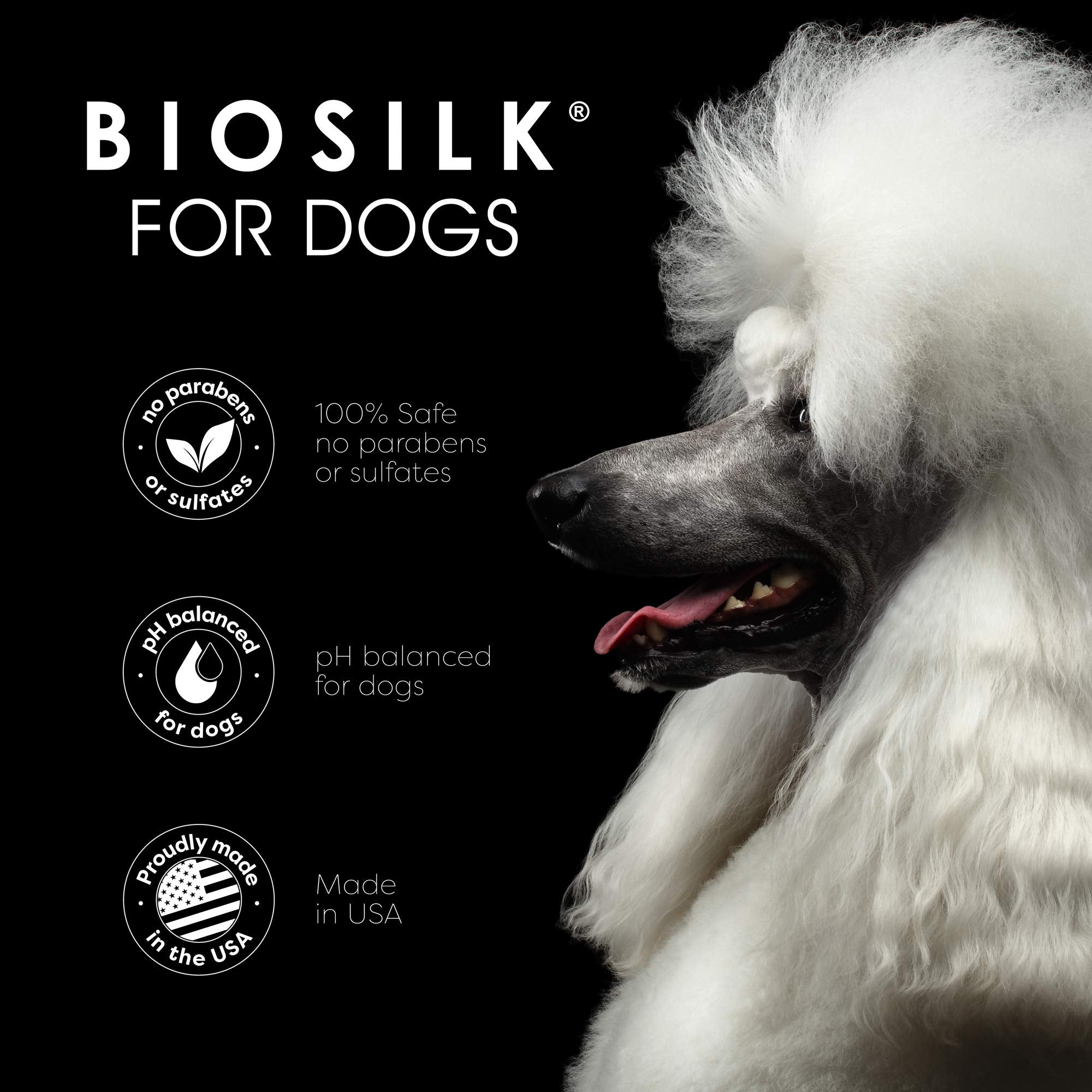 BioSilk scène de famille chien propre et parfum coco agréable