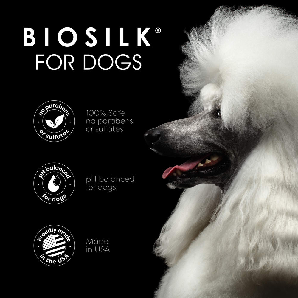 BioSilk scène de famille chien propre et parfum coco agréable