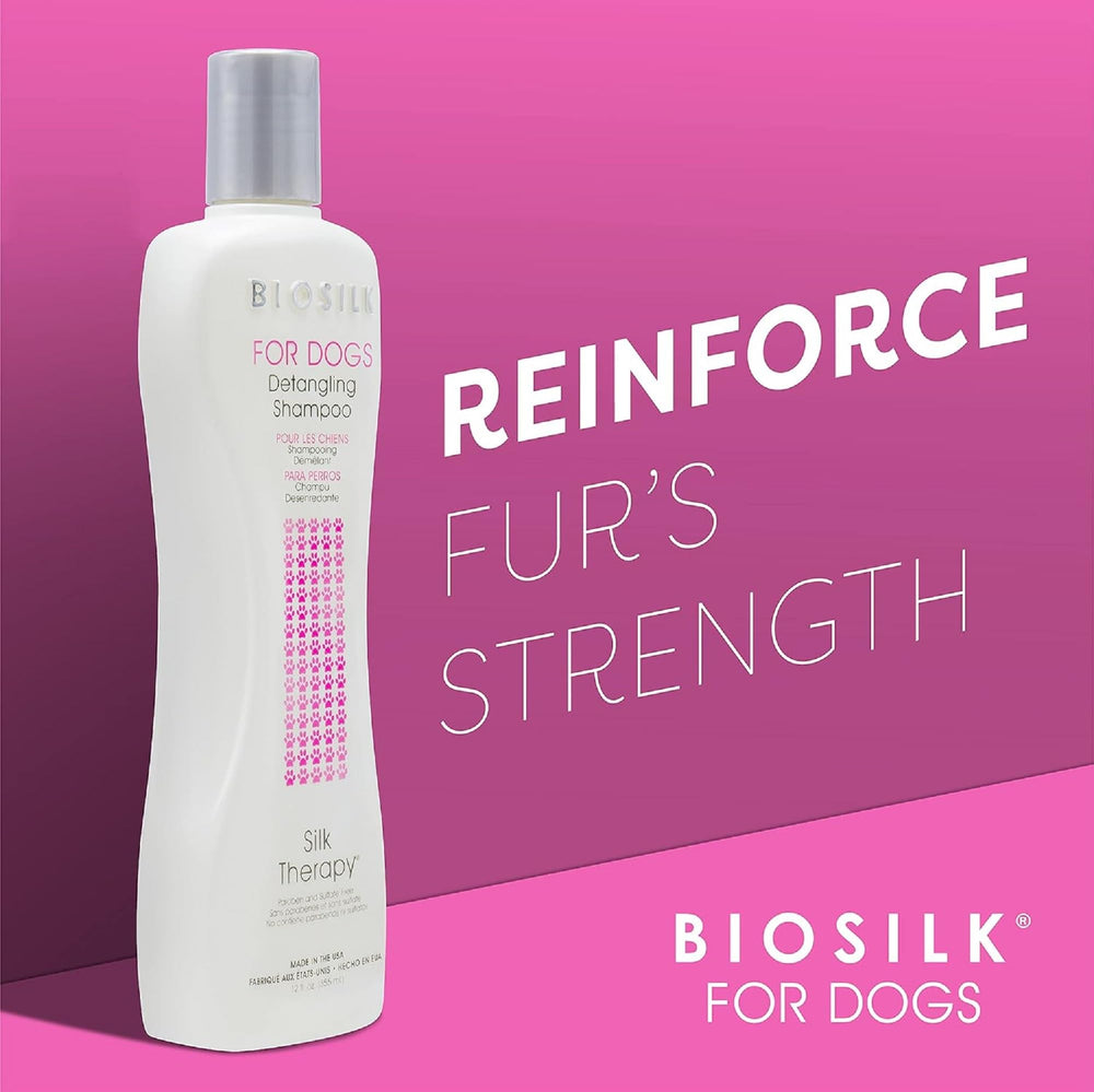 BioSilk for Dogs application sur chien long poil réduisant les nœuds rapidement